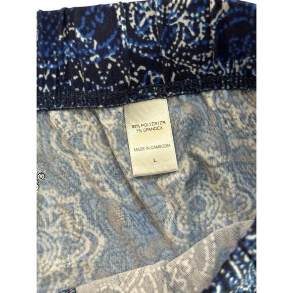 Cuddl Duds Women's Blue Embroidered Drawstring Leggings Size Large - Picture 4 of 5